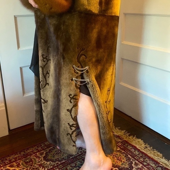 Saga Mink Sobol Saga furs Luxury Long coat with Sobol on collar & wrist high Qul - Picture 15 of 16